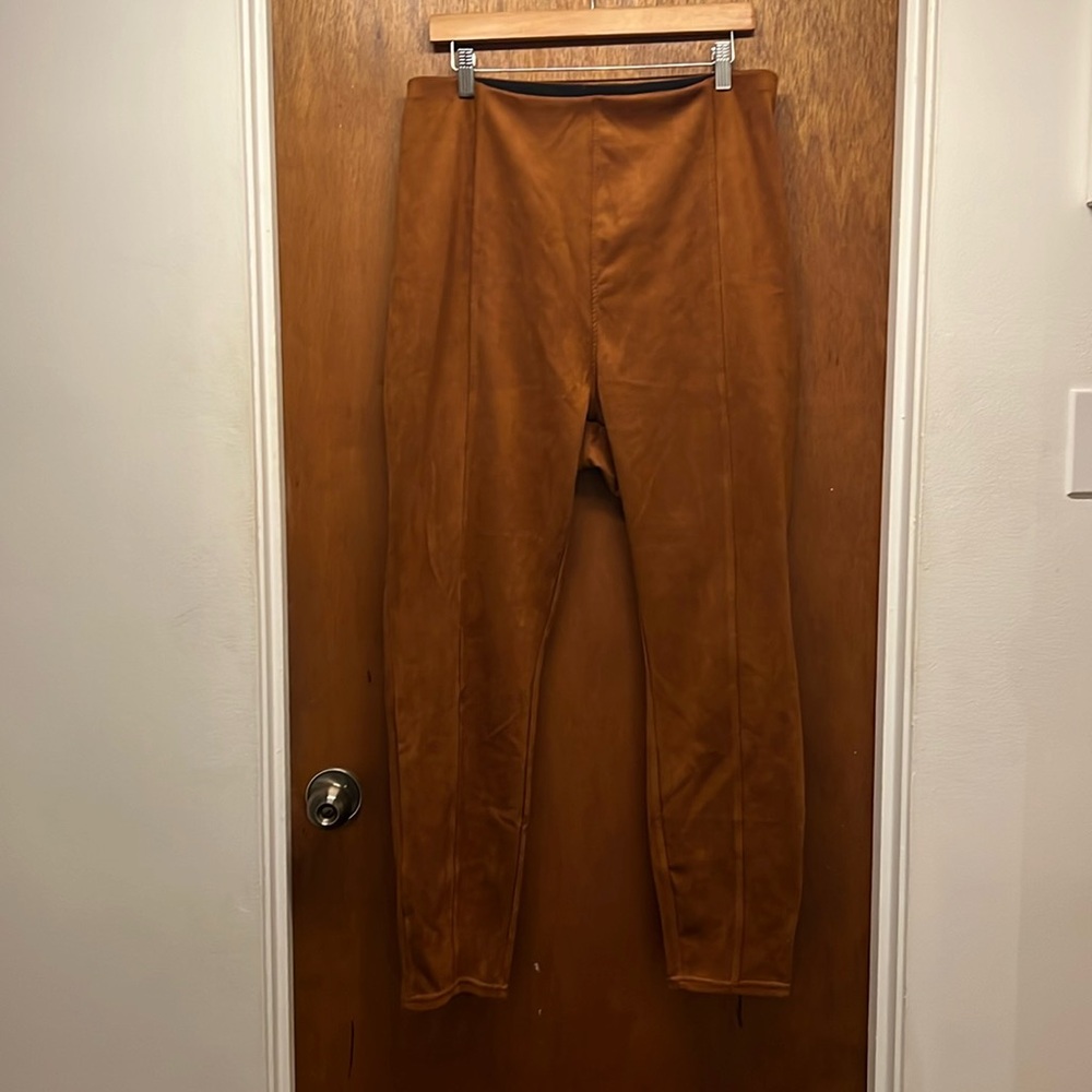 Simply Vera Rust brown faux suede leggings- sz 2x - Vera Wang Kohls